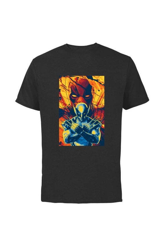 Studios Deadpool & Wolverine Claw-Slashed Merc - Short Sleeve Cotton T-Shirt for Adults - Customized-Black