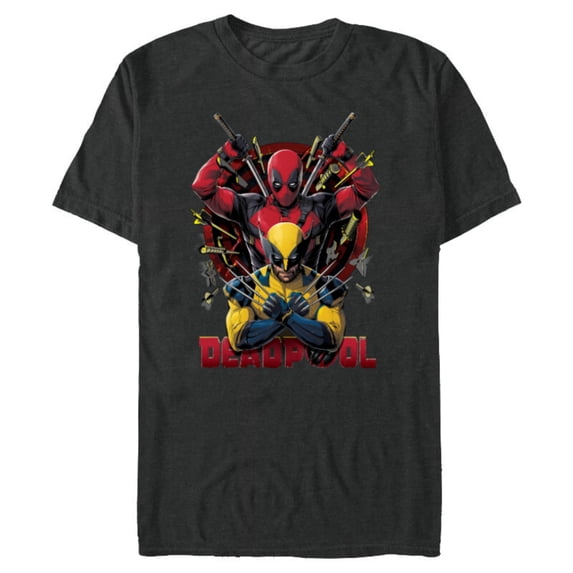Marvel Studios Deadpool & Wolverine Claws Out Target Team-Up - Short Sleeve Blended T-Shirt for Adults - Customized-Dark Heather
