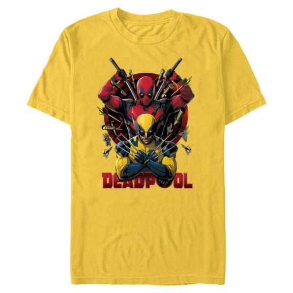Marvel Studios Deadpool & Wolverine Claws Out Target Team-Up - Short Sleeve Blended T-Shirt for Adults - Customized-Yellow