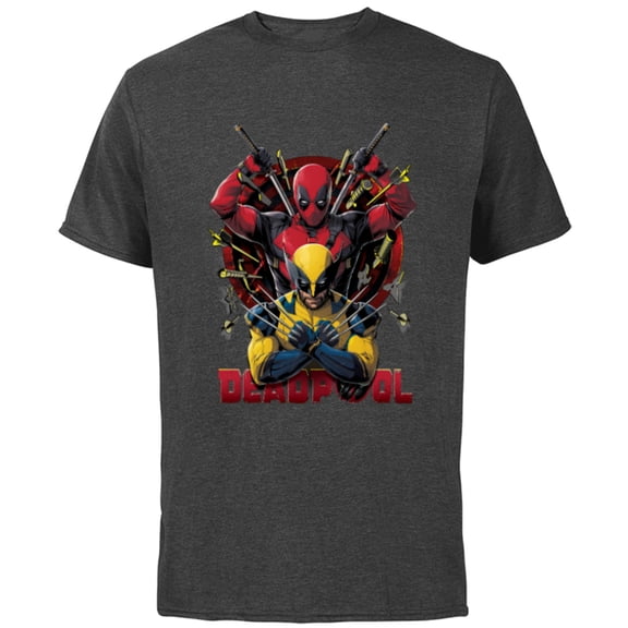 Marvel Studios Deadpool & Wolverine Claws Out Target Team-Up - Short Sleeve Cotton T-Shirt for Adults - Customized-Charcoal