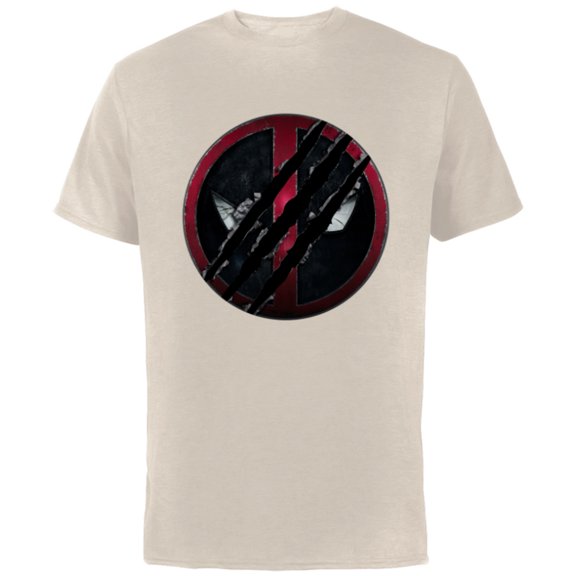 Marvel Studios Deadpool & Wolverine Claws Slashed Icon- Short Sleeve Cotton T-Shirt for Adults - Customized-Natural