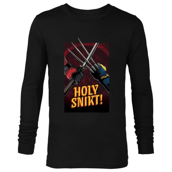 Marvel Studios Deadpool & Wolverine Claws Sword Holy Snikt!- Long Sleeve T-Shirt for Men - Customized-Black