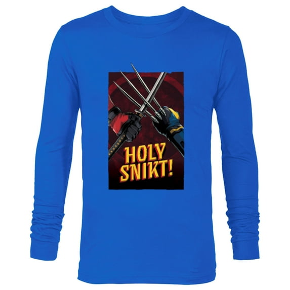 Marvel Studios Deadpool & Wolverine Claws Sword Holy Snikt!- Long Sleeve T-Shirt for Men - Customized-Navy