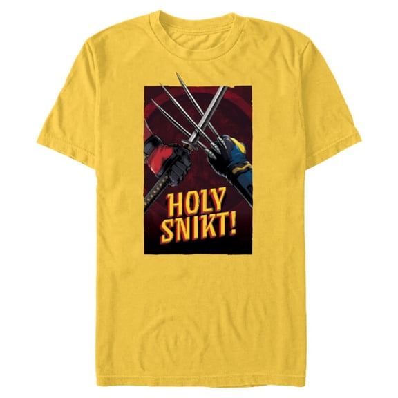 Marvel Studios Deadpool & Wolverine Claws Sword Holy Snikt!- Short Sleeve Blended T-Shirt for Adults - Customized-Yellow