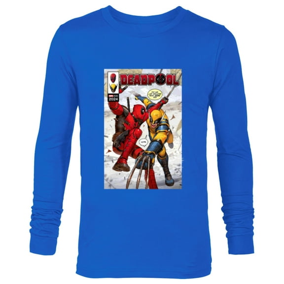 Marvel Studios Deadpool & Wolverine Comic Cover Best Bubs - Long Sleeve T-Shirt for Men - Customized-Navy