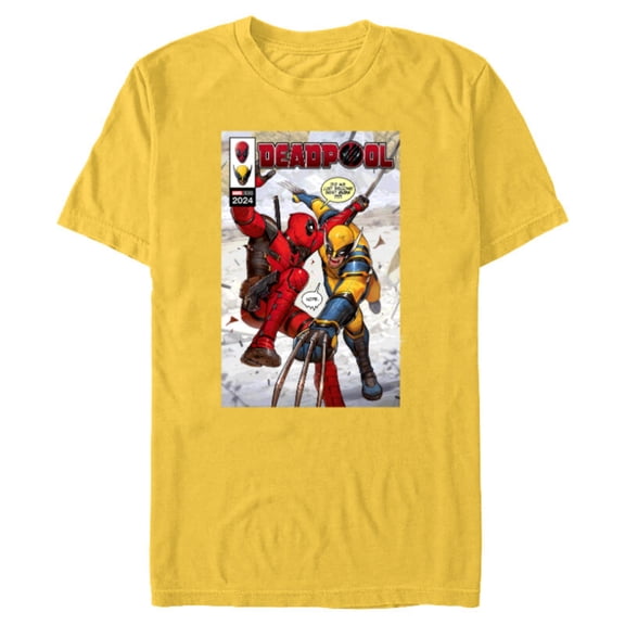 Marvel Studios Deadpool & Wolverine Comic Cover Best Bubs - Short Sleeve Blended T-Shirt for Adults - Customized-Yellow