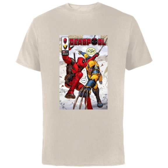 Marvel Studios Deadpool & Wolverine Comic Cover Best Bubs - Short Sleeve Cotton T-Shirt for Adults - Customized-Natural