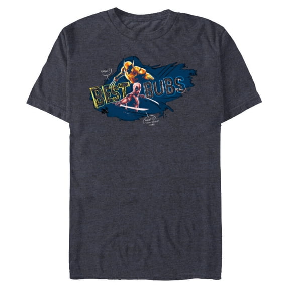 Marvel Studios Deadpool & Wolverine Deadpool Best Bubs Snikt - Short Sleeve Blended T-Shirt for Adults - Customized-Navy Heather