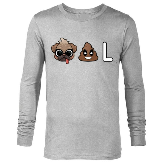 Marvel Studios Deadpool & Wolverine Dogpool Dog Poo L Emoji- Long Sleeve T-Shirt for Men - Customized-Athletic Heather