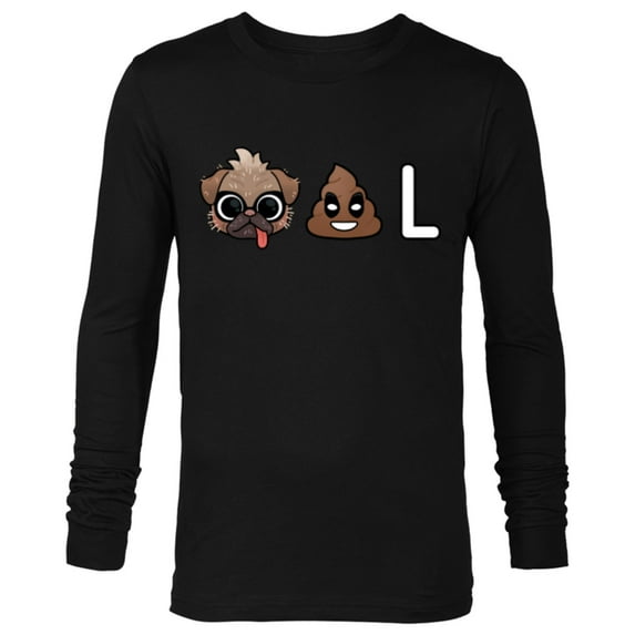 Marvel Studios Deadpool & Wolverine Dogpool Dog Poo L Emoji- Long Sleeve T-Shirt for Men - Customized-Black