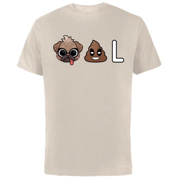 Marvel Studios Deadpool & Wolverine Dogpool Dog Poo L Emoji- Short Sleeve Cotton T-Shirt for Adults - Customized-Natural