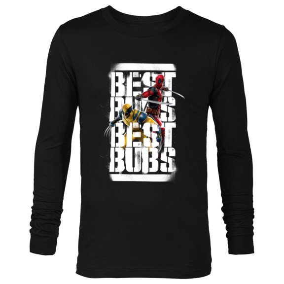 Marvel Studios Deadpool & Wolverine Double Best Bubs - Long Sleeve T-Shirt for Men - Customized-Black