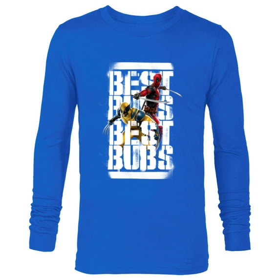 Marvel Studios Deadpool & Wolverine Double Best Bubs - Long Sleeve T-Shirt for Men - Customized-Navy