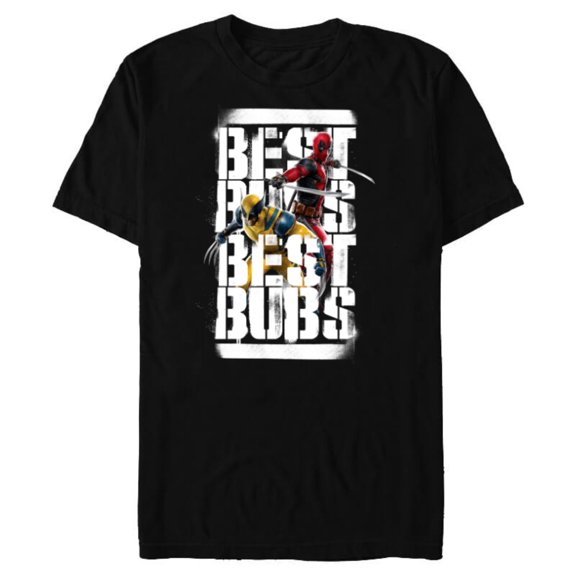 Marvel Studios Deadpool & Wolverine Double Best Bubs - Short Sleeve Blended T-Shirt for Adults - Customized-Black