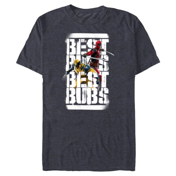 Marvel Studios Deadpool & Wolverine Double Best Bubs - Short Sleeve Blended T-Shirt for Adults - Customized-Navy Heather
