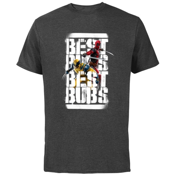 Marvel Studios Deadpool & Wolverine Double Best Bubs - Short Sleeve Cotton T-Shirt for Adults - Customized-Charcoal