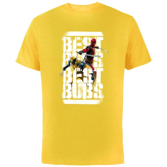 Marvel Studios Deadpool & Wolverine Double Best Bubs - Short Sleeve Cotton T-Shirt for Adults - Customized-Yellow