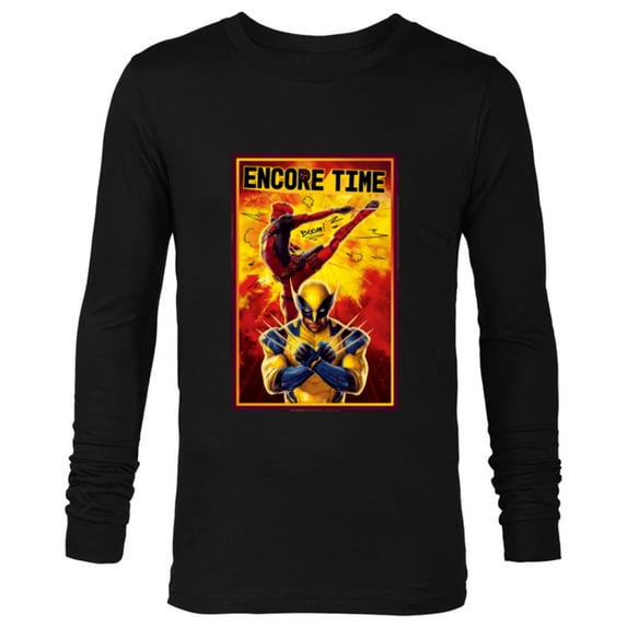 Marvel Studios Deadpool & Wolverine Encore Time - Long Sleeve T-Shirt for Men - Customized-Black