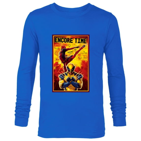 Marvel Studios Deadpool & Wolverine Encore Time - Long Sleeve T-Shirt for Men - Customized-Navy