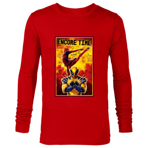 Marvel Studios Deadpool & Wolverine Encore Time - Long Sleeve T-Shirt for Men - Customized-New Red