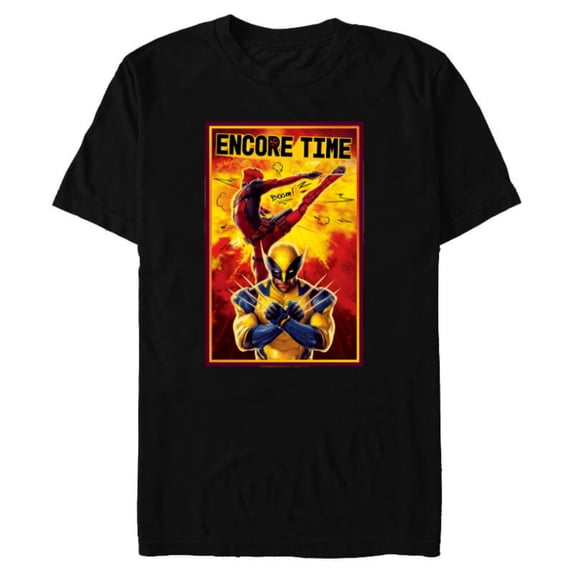 Marvel Studios Deadpool & Wolverine Encore Time - Short Sleeve Blended T-Shirt for Adults - Customized-Black