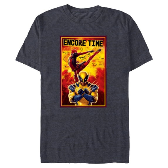 Marvel Studios Deadpool & Wolverine Encore Time - Short Sleeve Blended T-Shirt for Adults - Customized-Navy Heather