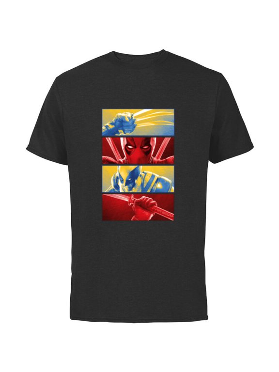 Studios Deadpool & Wolverine Face-Off Claws vs Katana - Short Sleeve Cotton T-Shirt for Adults - Customized-Black