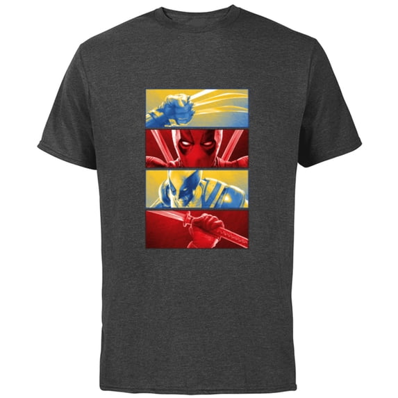 Marvel Studios Deadpool & Wolverine Face-Off Claws vs Katana - Short Sleeve Cotton T-Shirt for Adults - Customized-Charcoal