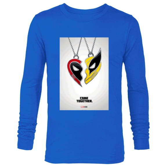 Marvel Studios Deadpool & Wolverine Friends Heart Poster- Long Sleeve T-Shirt for Men - Customized-Navy