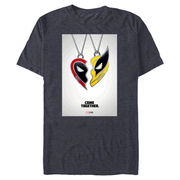 Marvel Studios Deadpool & Wolverine Friends Heart Poster- Short Sleeve Blended T-Shirt for Adults - Customized-Navy Heather