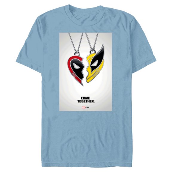 Marvel Studios Deadpool & Wolverine Friends Heart Poster- Short Sleeve Blended T-Shirt for Adults - Customized-Ocean Blue