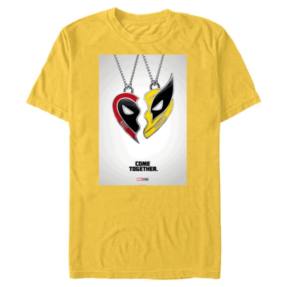 Marvel Studios Deadpool & Wolverine Friends Heart Poster- Short Sleeve Blended T-Shirt for Adults - Customized-Yellow