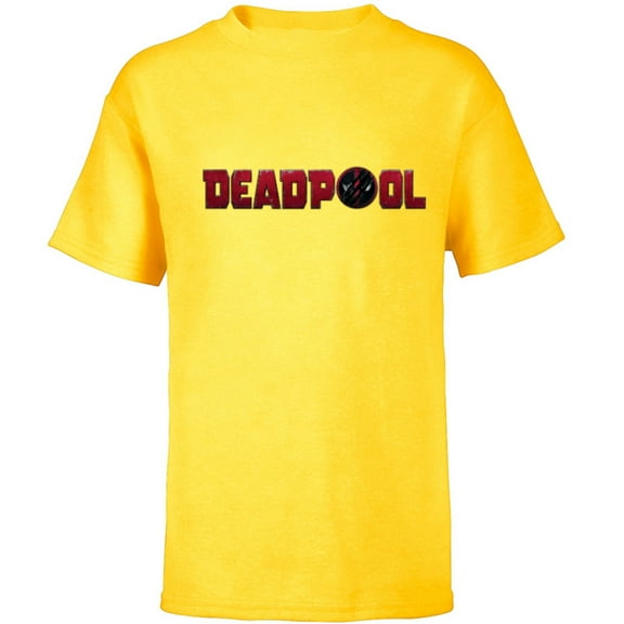 Marvel Studios Deadpool & Wolverine Logo Claw Slash Symbol- Short Sleeve T-Shirt for Kids - Customized-Yellow