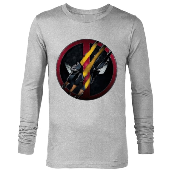 Marvel Studios Deadpool & Wolverine Mask Claw-Slashed Icon - Long Sleeve T-Shirt for Men - Customized-Athletic Heather