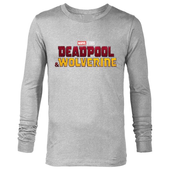 Marvel Studios Deadpool & Wolverine Official Movie Logo- Long Sleeve T-Shirt for Men - Customized-Athletic Heather
