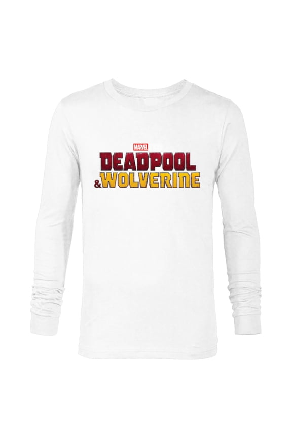Studios Deadpool & Wolverine Official Movie Logo- Long Sleeve T-Shirt for Men - Customized-White