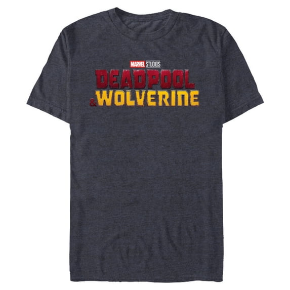 Marvel Studios Deadpool & Wolverine Official Movie Logo- Short Sleeve Blended T-Shirt for Adults - Customized-Navy Heather