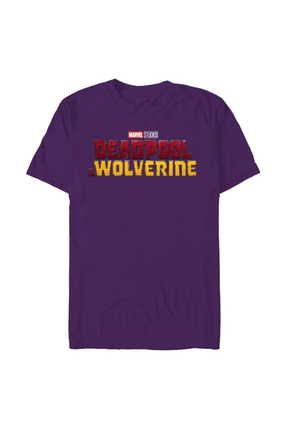 Studios Deadpool & Wolverine Official Movie Logo- Short Sleeve Blended T-Shirt for Adults - Customized-Purple