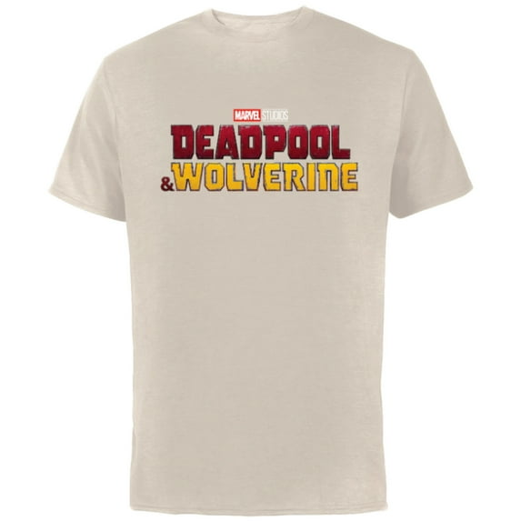 Marvel Studios Deadpool & Wolverine Official Movie Logo- Short Sleeve Cotton T-Shirt for Adults - Customized-Natural