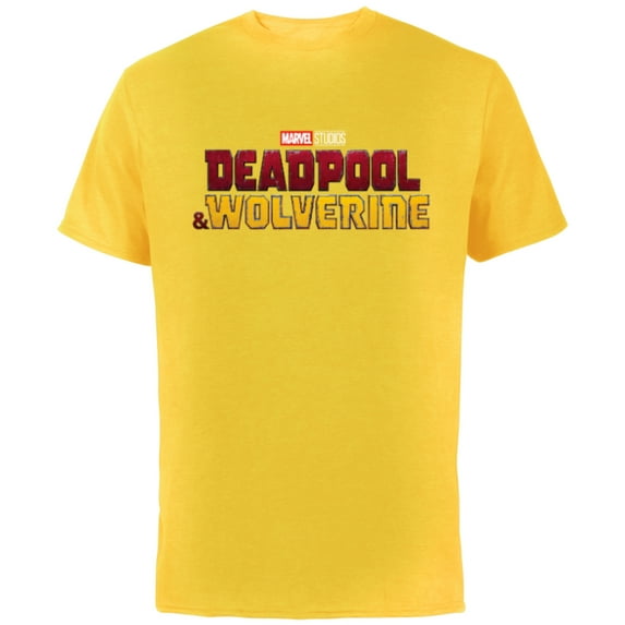 Marvel Studios Deadpool & Wolverine Official Movie Logo- Short Sleeve Cotton T-Shirt for Adults - Customized-Yellow