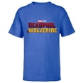 thumbnail image 1 of Marvel Studios Deadpool & Wolverine Official Movie Logo- Short Sleeve T-Shirt for Kids - Customized-Royal, 1 of 5