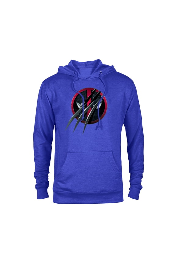 Studios Deadpool & Wolverine Slashed Icon with Claws- Pullover Hoodie for Adults - Customized-Navy