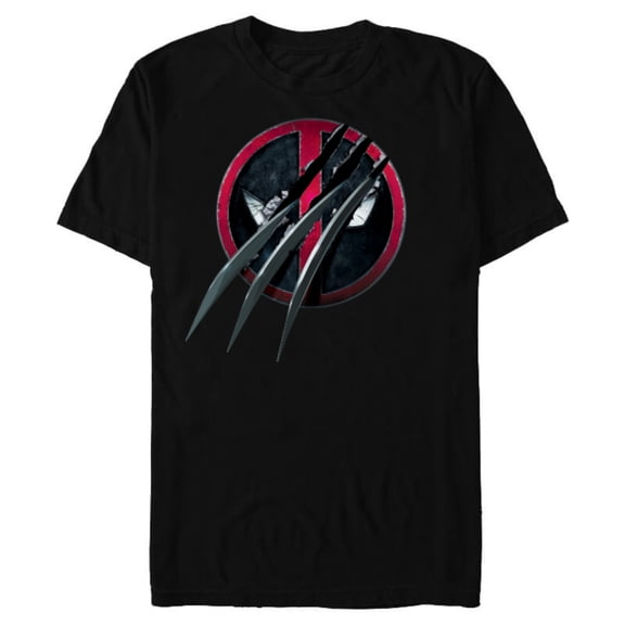 Marvel Studios Deadpool & Wolverine Slashed Icon with Claws- Short Sleeve Blended T-Shirt for Adults - Customized-Black
