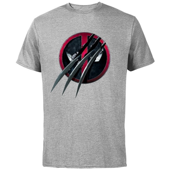 Marvel Studios Deadpool & Wolverine Slashed Icon with Claws- Short Sleeve Cotton T-Shirt for Adults - Customized-Athletic Heather