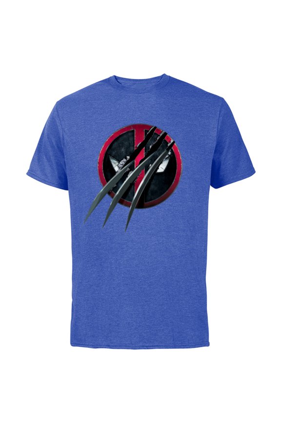 Studios Deadpool & Wolverine Slashed Icon with Claws- Short Sleeve Cotton T-Shirt for Adults - Customized-Royal Heather