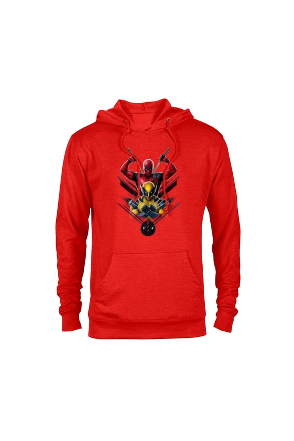Studios Deadpool & Wolverine with Claw-Slashed Logo - Pullover Hoodie for Adults - Customized-Red