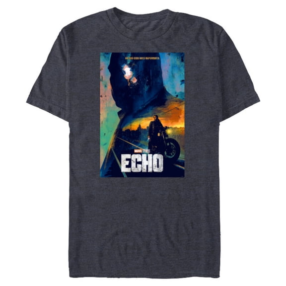 Marvel Studios Echo TV Series Maya Kingpin Logo & Poster Art - Short Sleeve Blended T-Shirt for Adults - Customized-Navy Heather