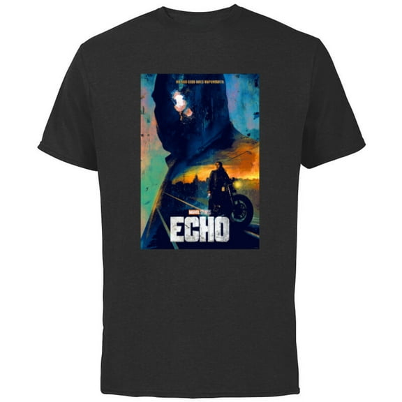 Marvel Studios Echo TV Series Maya Kingpin Logo & Poster Art - Short Sleeve Cotton T-Shirt for Adults - Customized-Black