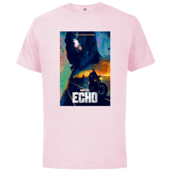 Marvel Studios Echo TV Series Maya Kingpin Logo & Poster Art - Short Sleeve Cotton T-Shirt for Adults - Customized-Soft Pink