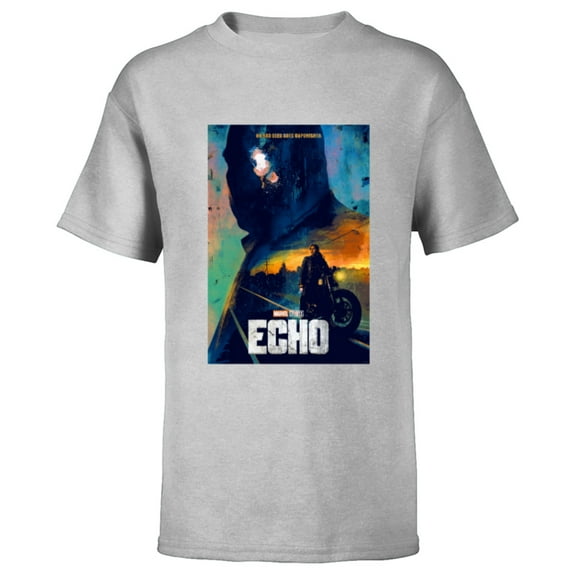 Marvel Studios Echo TV Series Maya Kingpin Logo & Poster Art - Short Sleeve T-Shirt for Kids - Customized-Athletic Heather